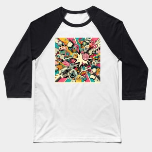 80s Pop in Graffiti Baseball T-Shirt